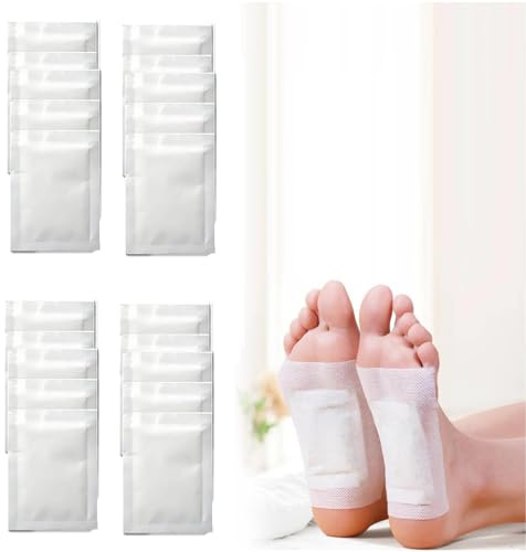 FOLANDO Fußpflaster Entgiftung, 20 Pcs Fußpads Entgiftungspflaster Füße Fußpad Natürliche Kräuteressenz Fußmassage Tiefe Reinigung Foot Pads Fusspflaster zur Entgiftung Stressabbau