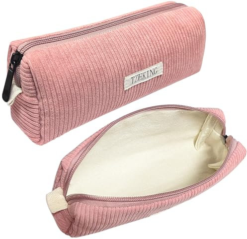 TZEKING Mäppchen Cord-Stoff,Federmäppchen Mädchen,Teenager Stiftetasche,Federtasche,Stiftetasche,Stiftemappe,Pencil Case,Schlamppermäppchen,Federpenal,Federtasche Erwachsene,Mäpchen für Schulsachen