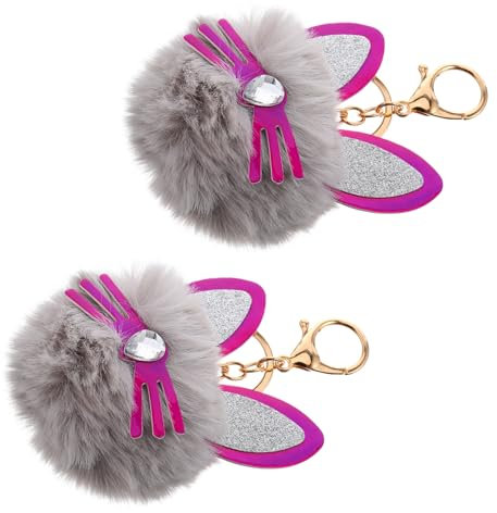 TINEASUR 2stücke Plüschkugel Schlüsselanhänger Cartoon Taschenanhänger Schöne Anhänger Dekorative Auto Ornament