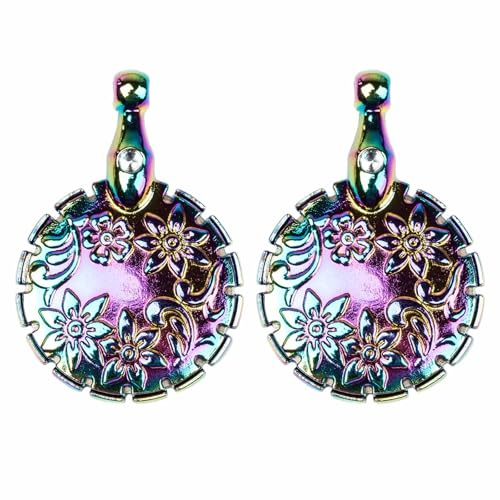 2Pcs Yarn Cutter Pendants, Dazzle Color Metal Thread Cutter Pendant for DIY Sewing Tools