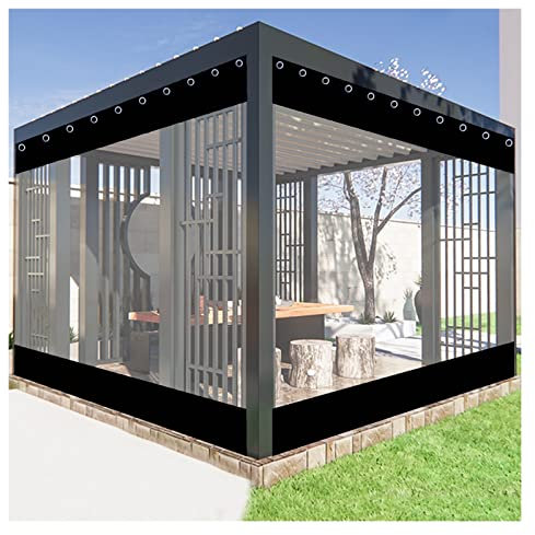 Transparente Pavillon-Seitenwände, wasserdichte Planen-Vorhänge für Terrasse, Camping, Veranda, Outdoor, staubdicht, reißfest (1,5 x 2 m)