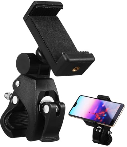Homoyoyo Mic Stand Phone Holder with Rotatable Head, Abs Clamp for Hands-free Recording, Compatible with Microphone Stand Types, Black Accessory