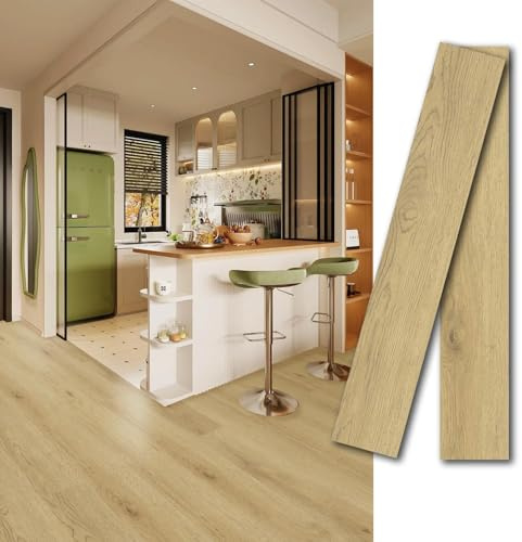 MULGREAT Vinyl Flooring, 36 Pieces 5㎡ Self Adhesive Vinyl Floor Tiles, Waterproof Peel and Stick Floor Planks for Bedroom Bathroom Kitchen Hallway