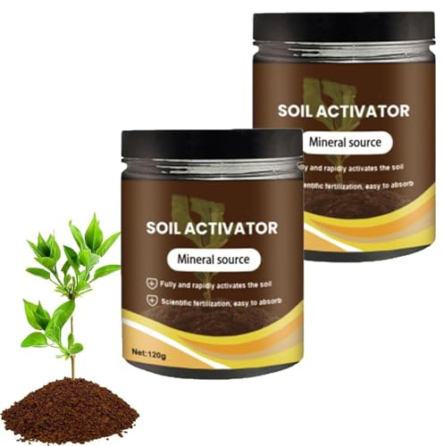 Soil Activator, organischer Bodenaktivator und Pflanzendünger, für Rasen und Gärten, multifunktionaler Bodenbelebungswirkstoff, verbessert die Kohlenstoffbindung im Boden (2pcs)