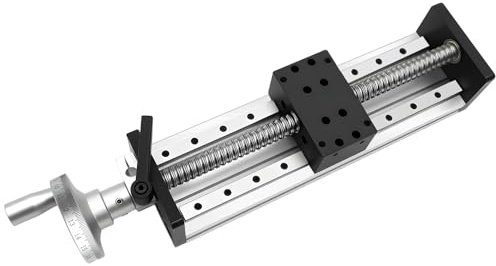 TOSEASTARS 200 mm Effektive Hub Manueller Schiebetisch Linear Rail Guide Kugelumlaufspindel SFU1605 Lineartisch Belastbar Max 50kg Doppelte Linearführung Schiebetisch für CNC 3D DIY