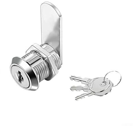 UrbanHui Serratura a camma da 16 mm per armadi, cassetti e cassette postali con 3 chiavi, serratura a linguetta in lega di zinco per una conservazione sicura in ufficio e mobili per la casa