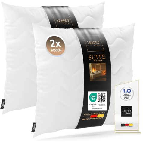LILENO HOME 2er Set Kissenfüllung 40 x 40 cm - 95°C waschbares Innenkissen | geeignet für Allergiker - Polyester Kisseninlet als Sofa Kissen, Couchkissen, Cocktailkissen und Kopfkissen