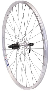 Vuelta Fahrradfelge Hinterrad 28 Zoll inkl. Tourney FH-TX500 Cut 19-8/9/10-fach,V-Brakes/Felgenbremse -Made in Germany 28 Zoll Hinterrad Silber,622x19C Hohlkammer-Felgen Laufrad Fahrrad Rad