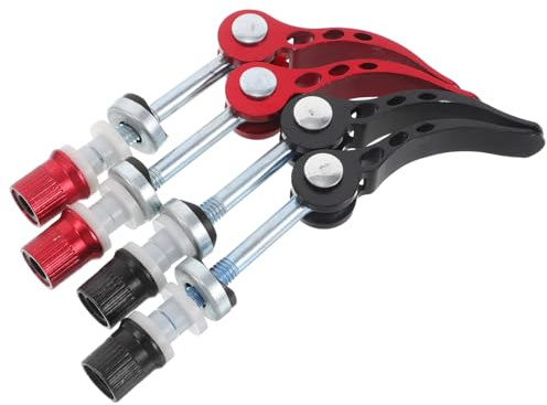 WESIEVYA 4 Piezas Abrazadera Ajustable para Tija de Sillín de Bicicleta de Aluminio Cierre Rápido para Montaña y Carretera Resistente y Ligera Accesorios Bici Montaña con Diseño Rojo y