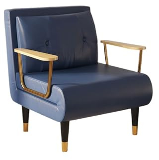 Modern Konvertibel bäddsoffa, Loungefåtölj, Fåtölj, Justerbart ryggstöd, Lämplig for vardagsrum/lägenhet/kontor Sovfåtölj(Dark blue)