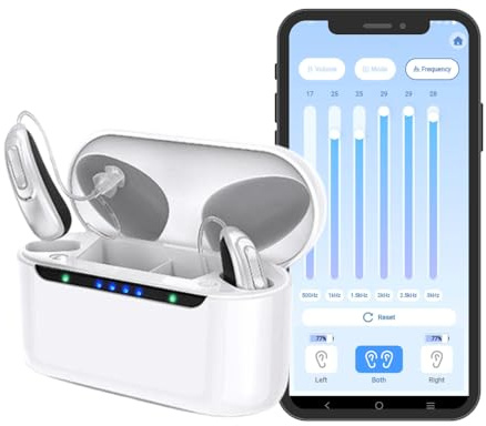 Amplificador de Sonido Recargable para Personas Mayores-Dispositivo Inalámbrico con Bluetooth y Control por App, 16 Canales Avanzados, Discreto y Fácil de Usar, Manual en Español