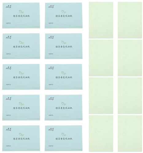Hohopeti 10 Boxes Green Tea Scented Facial Oil Absorbing Sheets 1000pcs Blotting Papers for Oily Skin Makeup Oil Control Skin Care Tissues Portable for Daily Use