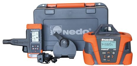 Nedo PRIMUS 3 H1N Neigungslaser mit COMMANDER 3 – Rotationslaser mit Einachs-Neigung ±15%, vollautomatischer Baulaser, Laserklasse 2