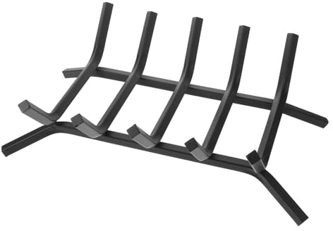 PRETYZOOM Heavy Duty Metal Fireplace Grates and Log Holder inside Fireplace, Sturdy Construction with Easy Maintenance, Black Firewood Rack Suitable near Stoves and Camping
