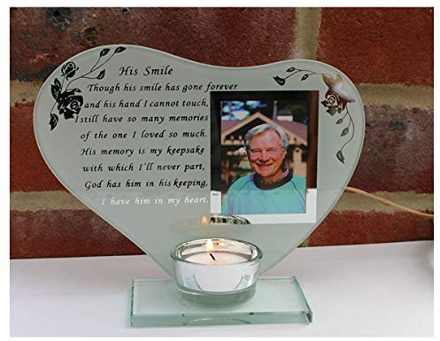 His Smile Memorial Poem & Photo Candle Holder