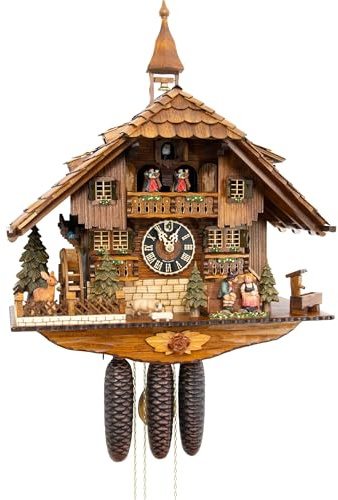 Kuckucksuhr 8-Tages-Uhrwerk Chalet-Stil 58cm von Hönes - Original aus dem Schwarzwald