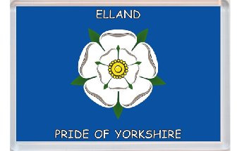 Elland - Pride of Yorkshire County Flag - Jumbo Fridge Magnet