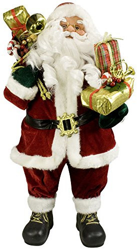 JEMIDI Hochwertiger Weihnachtsmann - in 4 verschiedenen Größen - Deko Nikolaus Santa Clause Figur Groß Weihnachts Deko Holz (Viggo, 60cm)