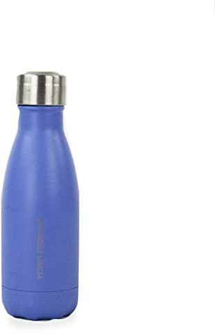 YOKO DESIGN 1336 - Botella isotérmica (Doble Pared, Acero Inoxidable, 19,8 x 6 x 6 cm), Acero Inoxidable, Azul, 19,8x6x6 cm