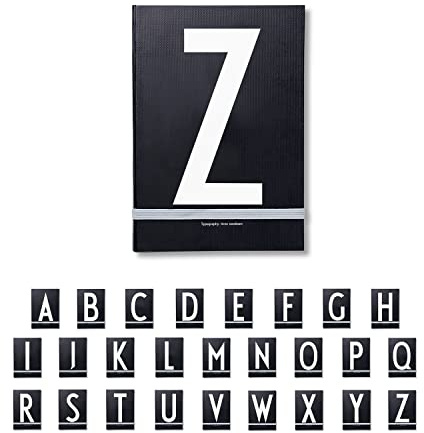 Design Letters Buchstaben Notizbuch A5 A-Z Schwarz | Nutzen Sie das unlinierte Notizbuch als Bullet Journal, 2024 Planer | Notizbuch A5 mit elastischem Verschlussband | 146 nummerierte Seiten
