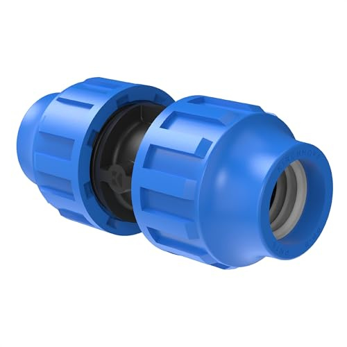 Kirchhoff Verbindungsstück Kunststoff 25 x 25 mm für HDPE Rohr 3X 5X DVGW | schwarz, 25 mm HDPE Fitting