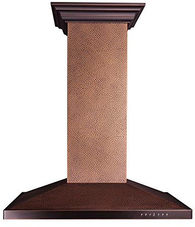 ZLINE 36 in. Designer Series Hand Hammered Copper Island Mount Range Hood (8GL2Hi-36)
