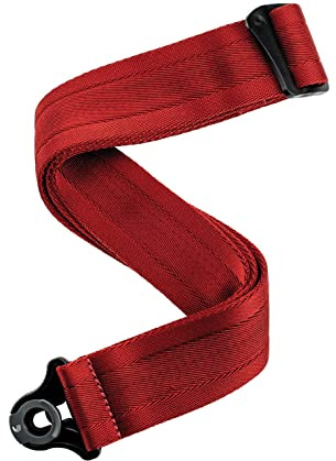 D'Addario Auto Lock Gitarrengurt Nylon Blutrot | Auto Lock Gitarrengurte sichern vorhandene Gurtpins, lassen sich schnell montieren und bieten festen, bequemen Halt.