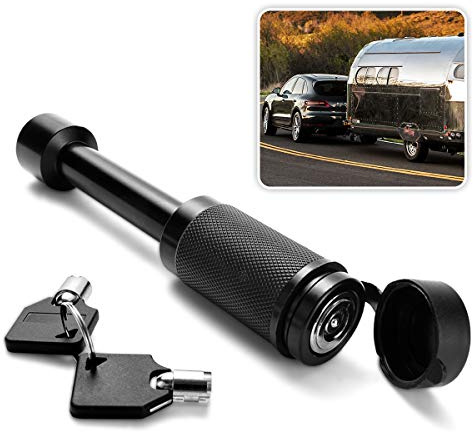 ZONETECH Candado Receptor de Enganche para Remolque – Pasador antirrobo de 58 Pulgadas para Receptor de Clase III IV de 2 y 2 12 Pulgadas con Tapa de Goma, Receptor de Metal Duradero Resistente