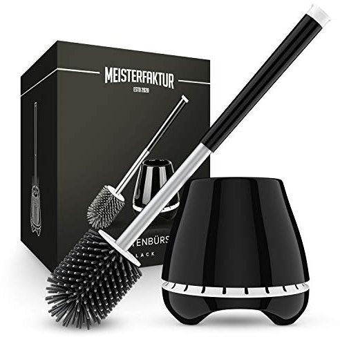 MEISTERFAKTUR WC Bürste schwarz - Atmungsaktive Halterung - Effektive Reinigung - Antibakteriell