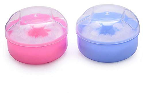 Lankater 1pc Fluffy Körperpuder Fall Puder Puff-behälter-Kasten Für Baby-Kind Neugeborene (zufällige Farbe)