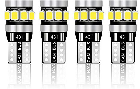 Caraok 4pcs lampadine W5W t10 led canbus luce targa 6000k no error Auto Lampada 194 168 12 Leds 2835SMD 12V per luce di posizione,Interior Segnale, Cupola, Cruscotto Bianco