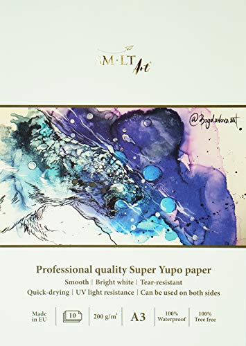SMLT 3PS-10(200)/PRO Professionelle Kunst Pad A3 mit Synthetik Super Yupo Papier, 10 blatt