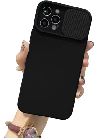 Tybiky Kameraschutz Hülle für iPhone 12 Mini, Ultra Dünn Handyhülle mit Kameraschutz Kamera Schutz mit Schieber, Premium Hybrid PC + TPU rutschfest Stoßfest Kratzfest für iPhone 12 Mini.Schwarz