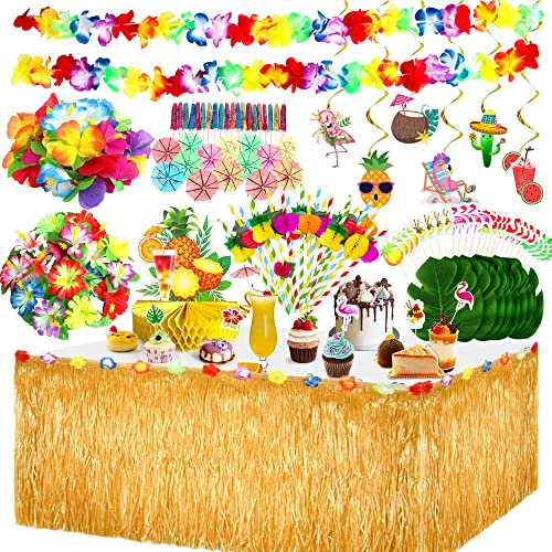 Chennyfun 108PCS Hawaiian Tropical Party Decoration Set