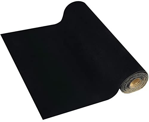 BENECREAT 3m Schwarzer Selbstklebender Samt-Beflockungsbogen, 40cm Velvet Fabric Drawer Liner für Schmuckdekoration, 0,6 mm dick