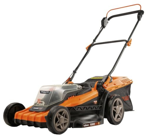 POWDPG75610-40V Power - Cortacésped con batería de doble potencia (420 mm de diámetro, sin batería ni cargador, con soporte de césped y descarga trasera)