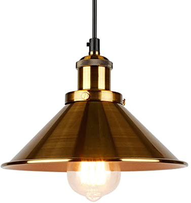 XYBZJP Vintage Industrial Wind Iron Chandelier,Creative Cone Shaped Interior Hanging Lantern,E27 Light Source Single Ended Pendant Lamp,Dining Room Kitchen Decoration Lighting Fixtures