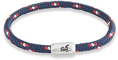 Paracord Surferarmband | Maritim & Wasserfest | 6 mm Ø | Surfer Gravur | Handgemachtes Surfer Armband für Damen und Herren | Segeltau Armband (Big Waves, 23.00)