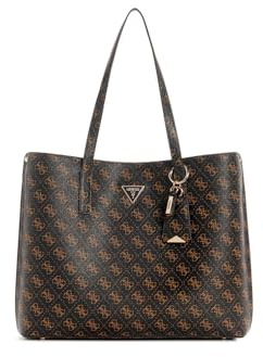 GUESS Damen Meridian Girlfriend Tote Tragetasche, Braunes Logo