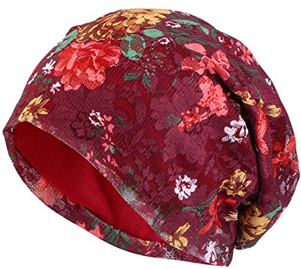 Spitzen Chemo Mützen Damen Sommer Beanie Kopftuch Super Weich Slouchy Turban Kopfbedeckungen Kop Wraps Beanie Mütze Kappe für Haarausfall, Kreb, Chemo