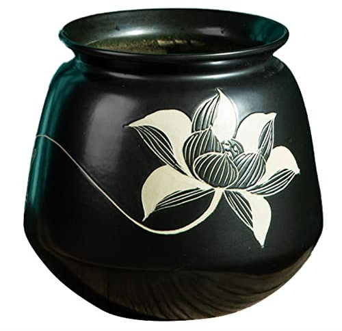 CFLNYC Vasi for Piante con Fori di Drenaggio, Portavaso for Piante Zen da Interno in Ceramica Alto 8,3 for Piante grasse, Fiori, Cactus, Nero