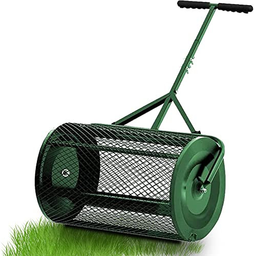 BASII Esparcidor de Compost para césped y jardín, esparcidor de Musgo de turba de 24 Pulgadas con Mango Largo en Forma de T, Ligero y Duradero, para esparcir Musgo de turba, Fertilizante, Semillas