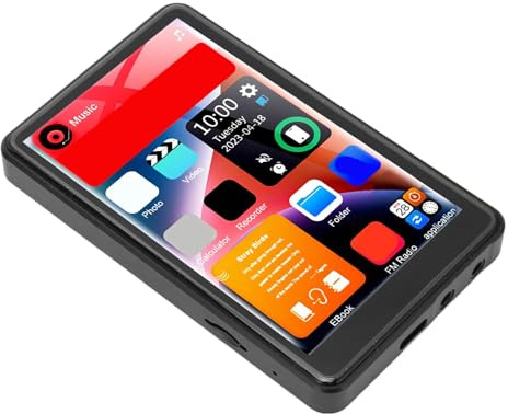MP3 Player Bluetooth 5.0, 4in Full Touch Screen HD Music Player, 16GB Memory, Type C Fast Charging, Support Recorder Video Play Electronic Dictionary FM Radio (16GB RAM and 256GB Memory Card)