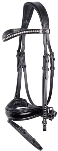 Harrys Horse Trense Zaum Diamond Laque mit silbernen Steinchen schwarz