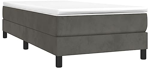 Tino Tech Boxspringbett Boxbetten Betten Bed Frame Bett Gestell Betten Boxspring Boxspringbett Dunkelgrau 80x200 cm Samt