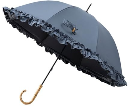 Asudaro Ombrello da pioggia in pizzo da donna, ombrello da sposa con balze, ombrellone in pizzo vintage, per costume da donna, performance sul palco per bambini, 100 x 80 cm, grigio, taglia unica