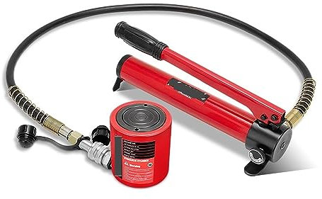 Kurzer 20-Tonnen-Hydraulikzylinder, hydraulischer Wagenheber, Hub 50 mm, mit Hydraulikpumpe Für die Ewigkeit gebaut(CP-180 with gauge)