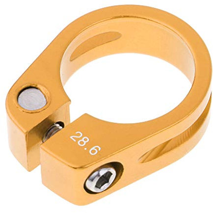 WANGBINGXING Sattelklemme Kinder Fahrrad Sattelstütze Klemme Balance Push Scooter Sattelstütze Sattel Rohr Clip for 25,4/27,2 Mm Sattel Rohre Sattelklemme(Gold 28.6mm)