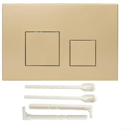 Wall mounted cistern flush plate | ABS plastic | Dual flush | Rectangular push button | Compatible with for GEBERIT models(Gold)