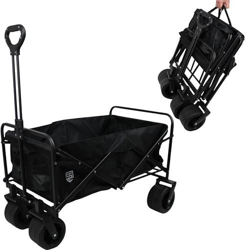 Technosafety bollerwagen Faltbar – 130kg belastbar - Stabiler Transportkarre – Strandwagen Breiten Rädern
